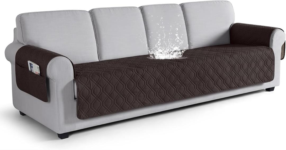 VANSOFY Couch Cover, Waterproof Sofa Covers Washable Slipcover Furniture Protector Couch Seat Covers Non-Slip Couch Cover for Dogs, Pets(Oversized Sofa, Chocolate)