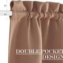 NICETOWN Sidelight Curtains for Front Door Blackout Thermal Insulated Window Drapes for Living Room, Kitchen Back Door Short Drapes for Privacy, 1 Panel,254W by 64L Inches, Cappuccino