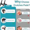 Forearm Crutches for Adults Have Elastic Crutches Padding for The Elbow+Hand Padding, Increases Walking Comfort (20.1*4.7*4.3IN, Black Double+Pads)