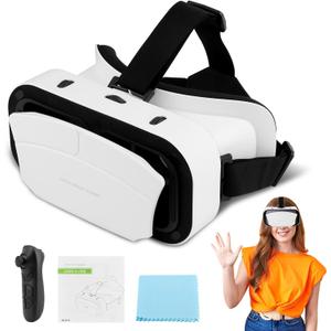 Virtual Reality Goggles, 3D VR Glasses Adjustable VR Virtual Reality Headset with Wide Angle Lens, Universal 3D VR Headset HD Goggles for Phone Movies Games
