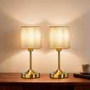 KEILAIMO Cordless Table Lamp, 5000mAh Rechargeable LED Desk Lamp with 3-Level Dimmable Brightness, Portable Nightstand Light for Bedroom, Living Room, Bedside, Dining Room (Polished Gold) - 2 Pack