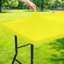 Moosfor Spandex 6 Foot Rectangle Table Cloth, Elastic Fitted Tablecloths for Picnic, Stretch Washable Patio Table Cover for Outdoor, Camping, Banquet and Parties (Light Yellow, 30"x72")