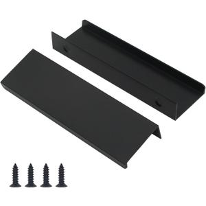 10 Pack Black Finger Pulls for Cabinets 76mm/3inch Hole Centers, Modern Edge Pulls Kitchen Cabinet Handles Drawer Tabs Pull Hardware Aluminum