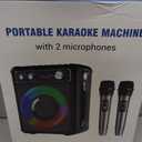 Karaoke Machine, Portable Bluetooth Karaoke Speaker with 2 Wireless Microphones, PA System for Adults Kids with LED Lights & Echo Adjustment, Supports TWS/TF/USB/AUX for Home Party (T03-2 MICS)
