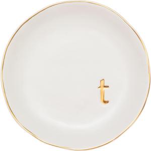 COLLECTIVE HOME - Ceramic Jewelry Tray, Decorative Trinket Dish for Rings Earrings Necklaces Bracelet Watch Keys, Birthday Mother's Day Christmas Gift for Women, 4.75", White Surface 