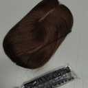 Real Human Hair Hair Toppers for Women - 8 Inch, Dark Brown, Ideal for Adding Volume & Length, Covering Thinning Hair（8#02）