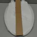 Toilet Seat Elongated with Slow Close Hinges Compatible with TOTO/Kohler/Gerber/American Standard, Universal Oval Fit, Four Bumpers Never Loosen, Two Sets Toilet Bolts and Nuts, Cotton White