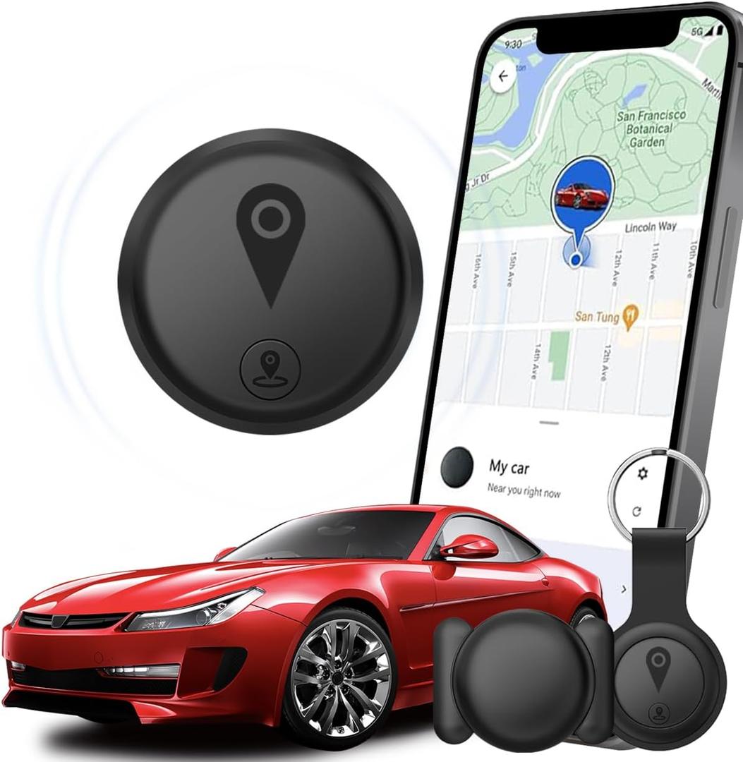 Mini GPS Tracker for Vehicles,Tracking Devices for Cars Hidden Portable GPS Tracker for Cars Splashproof for iOS Find My (iOS Only), No Monthly Fee Subscription No SIM Card Required - Black
