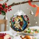 2 x Virgin Mary Stained Glass Ornament, Christian Christmas Ornaments, Christmas Tree Ornaments, Catholic Home Decor, Holiday Decor, Unique Xmas Gifts, Gift Idea, Christian Gifts, Religious Gift