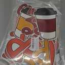 2 x AnyDesign 50Pcs Fall Letter Coffee Cup Cutouts with 100Pcs Glue Points Pumpkin Spice & Everything Nice Cardboard Cut-Outs Muticolor Coffee Cup Paper Cutting for Office Home Autumn Theme Party Decor