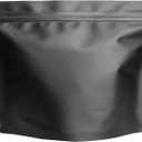 50 Pack Matte Black Stand Up Bags  5 Mil 8.5x6.5 Inches Smell Proof Resealable Bags, Heat Sealable Plastic Foil Packaging Pouch Bag, Large Food Storage Pouches