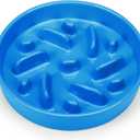 Ceramic Slow Feeder Dog Bowl, 2 Cups Dog Food Bowls for Small, Medium, and Large Breed, Anti-Slip Puzzle Food Dish to Slow Down Eating (Blue, 2 Cups)