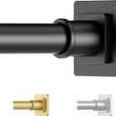 UIOSANRT Tension Shower Curtain Rod 31-55 Inches Non-Slip Shower Rod Tension Mounted No Drill Black Shower Curtain Rods Spring Tension Rod Adjustable Tension Curtain Rod for Windows Bathroom