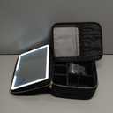 Travel Makeup Bag with LED Lighted Make up Case with Mirror 3 Color Setting Cosmetic Makeup Box Organizer Vanity Case for Women Beauty Tools Accessories Case Rechargeable