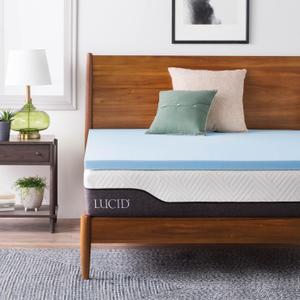 LUCID 2-Inch Ventilated Gel Infused Memory Foam Mattress Topper - Full
