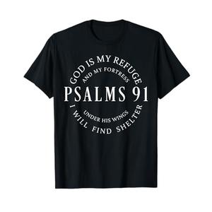 Psalms 91 Christian Blessed, Christ Jesus T-Shirt, Size S