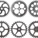 6 Pcs Wooden Steampunk Wall Decor Steampunk Gears Wheel Industrial Wall Decor 10 Inch Vintage Wooden Gear Combination Farmhouse Hanging Wall Decor for Christmas Home Wall Bar Decor Art Craft