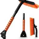 EcoNour 27" 3 in 1 Snow Brush with ice Scraper for car Windshield and Window | 360 Aluminum Rotatable Snow Brush for car | Winter Snow Removal Tools with Detachable Foam Grip | Winter Car Accessories