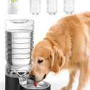Heouvo 2.5 Gallon Automatic Dog Water DispenserWide Mouth for Easy Hand-in CleaningRemovable Stainless Steel Bowl, Gravity Refilling Large Capacity for Cats and Dogs, Multi-Pet Homes