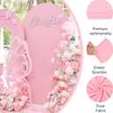Set of 2 Wedding Arch Cover 2-Sided Round Top Spandex Fitted Arch Backdrop Cover for Birthday Party Baby Shower Wedding Arch Stand Decor7.2FT, 6.6FT, Pink