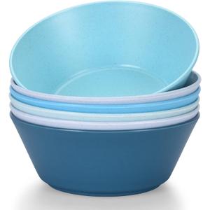 32 Ounce Cereal Bowls, Unbreakable Wheat Straw Fiber Bowl, Lightweight Kitchen Bowls Microwave & Dishwasher Safe BPA Free Bowls, E-Co Friendly Bowls Set for Cereal, Salad,Oatmeal, Soup,Snacks -6 Color