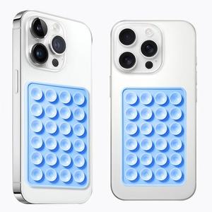 AZXYI Anteel 2 Pack Silicone Suction Phone Case Mount, Silicon Adhesive Suction Cup Phone Mount, Non Slip Sticky Phone Grip for Cellphone, Strong Grip Holder for Selfies and Videos (Sky Blue)