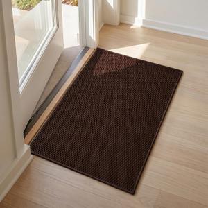 Sunfly 2x3 Entryway Rug with Non Slip Rubber Backing Brown