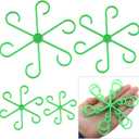 16PCS Green Plant Stem Holders Plastic Indoor Plant Climbing Stem Stand 4 Sizes Reusable Flower Plant Stake Trellis Stem Hook Plant Growth Accessories