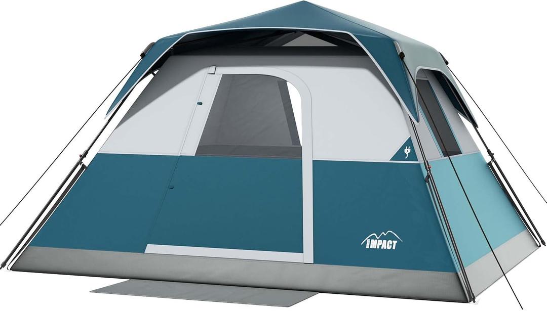 6 Person Instant Camping Tent with Rainfly, 60s Easy Setup Family Cabin Tent 10x9ft, 1200mm Waterproof & Skylight Ventilation, Portable Shelter for Outdoor Camping, Hiking, Backyard