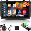 [2G+64G] Car Radio for Mazda 3 2009-2013, Android Mazda 3 Stereo with 9 inch Touch Screen, Carplay/Android Auto/1080P/Bluetooth/WiFi +AHD Backup Camera