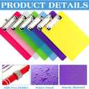Qilery 12 Pcs Small Clipboards 6x9 with Pen Holder A5 Memo Clip Boards Plastic Colorful Mini Clipboard Bulk for Office Restaurant Cafe Hotel Shopping List, Pen Not Included
