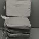 downluxe Chair Cushions for Dining Chairs, Memory Foam Linen Kitchen Chair Pads with Ties, Waterproof, Stain-Resistant and Washable Cover, 17" x 16" x 2.5", Beige, 6 Pack