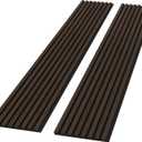ROOMTEC 2 Pack Acoustic Solid Wood Wall Panels, 94.49 x 12.6 Soundproof Wall Panels, Wood Slat Wall Panels for Wall Decor (Smoking Walnut)