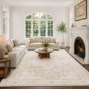 8x10 Area Rugs Living Room: Bedroom Vintage Washable Carpet Beige