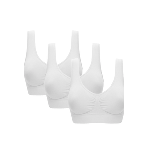 Vermilion Bird Women's 3 Pack Seamless Comfortable Sports Bra with Removable Pads, L