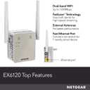 NETGEAR WiFi Range Extender (EX6120) - Add up to 1,500 sq. ft., 25 Devices - AC1200 Dual Band Wireless Signal Extender (Up to 1.2 Gbps Speed), Compact Wall Plug Design Free Expert Help