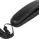 OF-990 Slimline Telephone Wall-Mountable Basic Corded Telephone No AC Power Required, Corded Home Phone Black