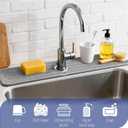 Faucet Mat for Kitchen Sink, Diatomite Stone Drying Mat & Sink Protector, Prevent Moisture, Quick-Dry Splash Guard for Kitchen & Bathroom Counter, Light Gray, 23.6" x 3.9"