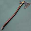 Handmade God of War Karatos Axe Replica Cosplay Armour Costume Weapon War Axe Prop 440 Treated Steel Edge Carved Wooden Handle for Better Grasp