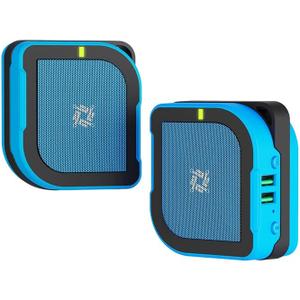 3-in-1 Multifunction Mini and Portable Bluetooth Speaker, 6000mAh Power Bank, Universal Dual USB Ports Wall Charger for 150+ Counties, Compatible with iPhone, Samsung, Google and More (Blue)