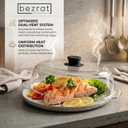 Bezrat Microwave Tall Glass Plate Cover | Splatter Guard Lid with Easy Grip Silicone Handle Knob | 100% Food Grade | BPA Free and Dishwasher Safe | 10 Inch (Black-)