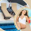 SmoothNovelty 2 Pcs Indoor Outdoor Chaise Lounge Cushions Sponge Bench Outdoor Furniture Chaise Cushions Patio Chair Furniture Replacement (Beige)