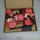 6Pcs Christmas Hot Cocoa Car Sign Wooden Tabletop Decor Hot Chocolate Coffee Bar Supplies Xmas Wooden Tables Centerpiece Sign for Christmas Tiered Tray Winter Holiday Home Party Decorations