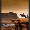 A PLUS MAX 17x22 Picture Frame, Black Engineered Wood Frame for 17 x 22 Inch Picture Poster Photo, Light Weight 17 by 22 Frame with Wood-grain for Wall - 1 Pack/Black/17 x22