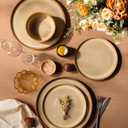 TheTerra Ceramic Dinnerware Set for 6, 18-Piece Plates and Bowls Set