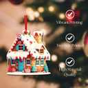 2 Pieces Gingerbread House Ornaments Christmas Tree Hanging Ornament Gingerbread Hanging Ornaments Decorations for Xmas Holiday Set A