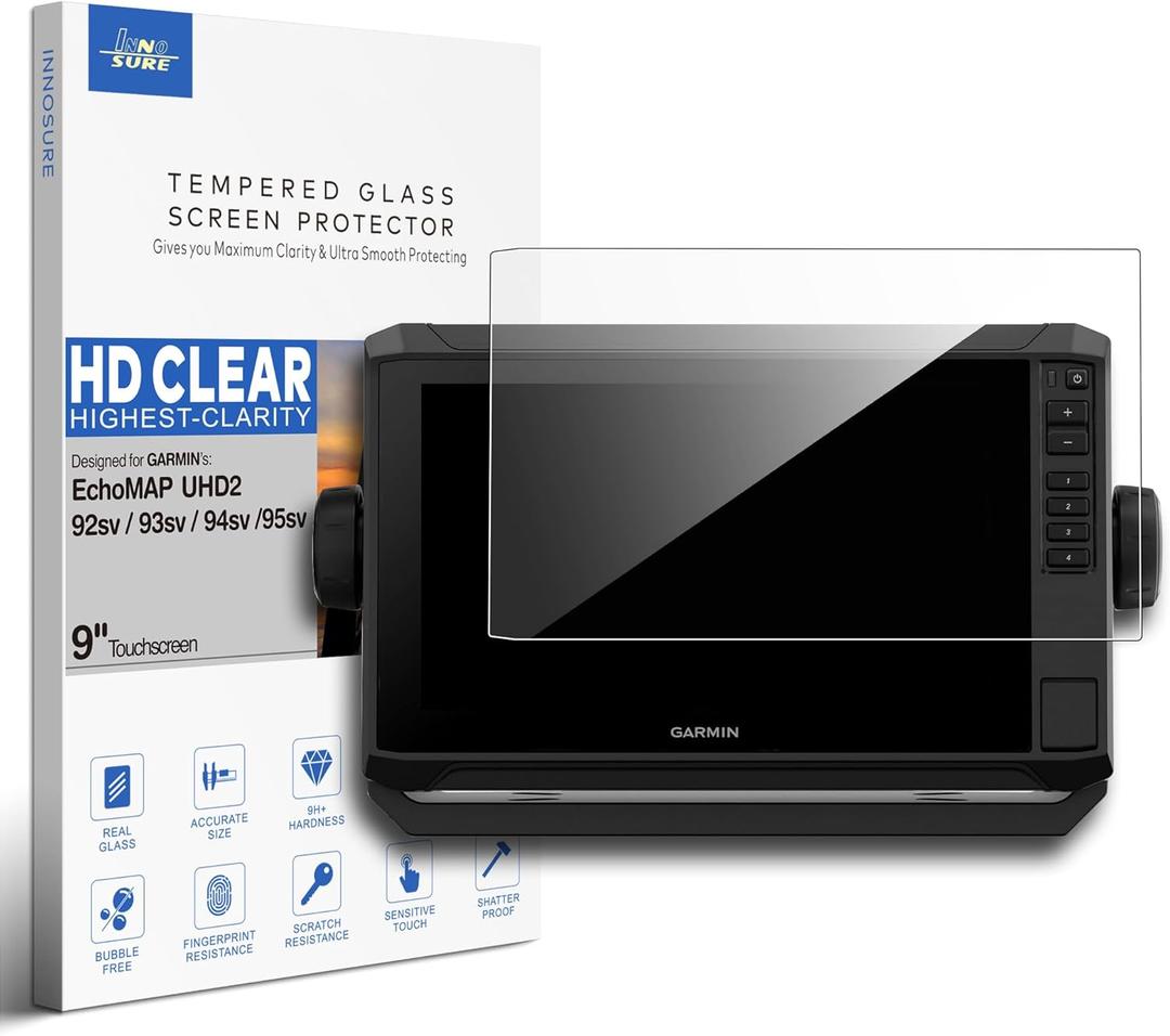 Tempered Glass Screen Protector for Garmin Echomap UHD2 92sv 93sv 94sv 95sv 9 Inch Chartplotters Touchscreen [NOT for UHD 9"] (HD Clear)