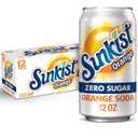 Sunkist Zero Sugar Orange Soda, 12 fl oz cans, 12 pack