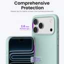 ORNARTO Compatible with iPhone 17 Pro Max Case 6.9", Slim Liquid Silicone 3 Layers Soft Gel Rubber Shockproof Protective Cover with Anti-Scratch Microfiber Lining-Mint Green