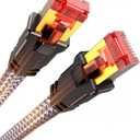 Snowkids Cat 8 Ethernet Cable 25 FT, Strong Signal, High Speed 40Gbps 2000Mhz, Network Cord with RJ45 Internet Connector for TV/Printer/Computer/Modem/Router/ps-3/4/5, Braided Flat LAN Cable